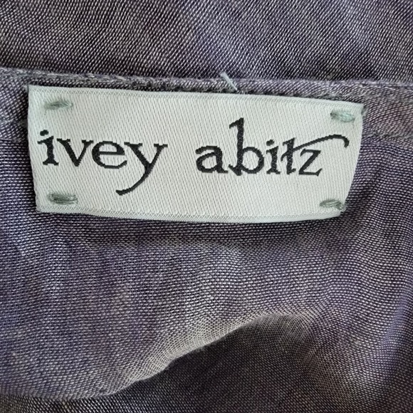 Ivey Abitz linen Bespoke Grey Dress Pockets Asymmetrical long sleeve‎ - Picture 2 of 8